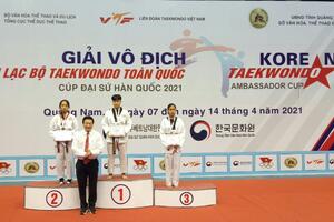Đoàn Teakwondo Lai Châu xuất sắc dành 2 Huy chương Vàng tại giải vô địch các câu lạc bộ Teakwondon quốc gia tranh cúp Đại sứ Hàn quốc năm 2021.