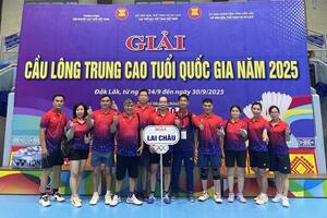 Đoàn Lai Châu giành 02 huy chương tại Giải Cầu lông trung cao tuổi quốc gia 2025