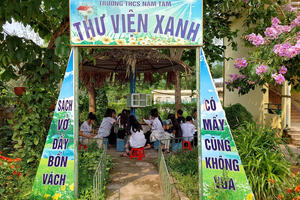 Ngày Sách và Văn hóa đọc tại Trường THCS Nậm Tăm