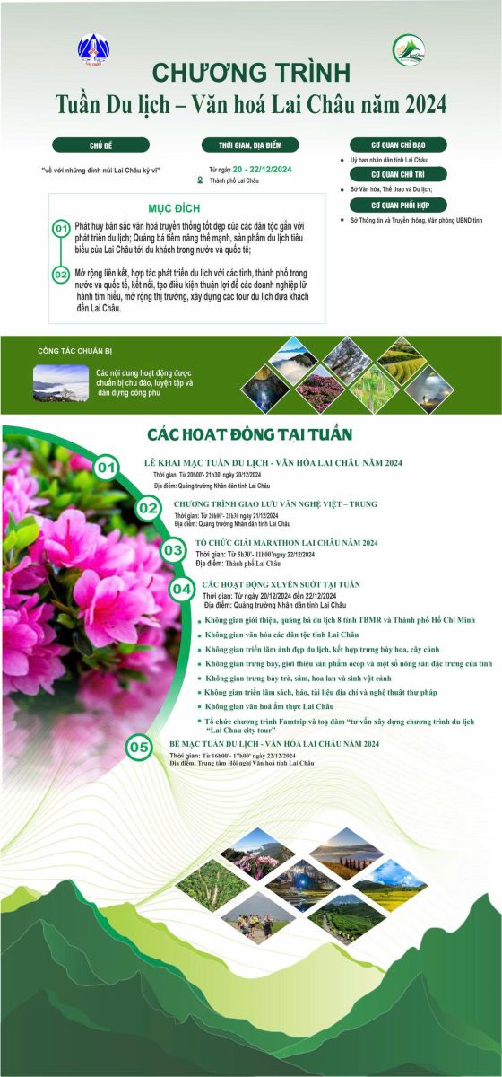 CÙNG ĐẾM NGƯỢC CHỜ NGÀY DIỄN RA TUẦN DU LỊCH - VĂN HÓA LAI CHÂU VỚI CHỦ ĐỀ "VỀ VỚI NHỮNG ĐỈNH NÚI LAI CHÂU KỲ VĨ"