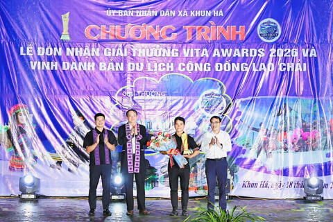 XÃ KHUN HÁ TỔ CHỨC LỄ ĐÓN NHẬN GIẢI THƯỞNG VITA AWARDS 2026 VÀ VINH DANH BẢN DU LỊCH CỘNG ĐỒNG LAO CHẢI