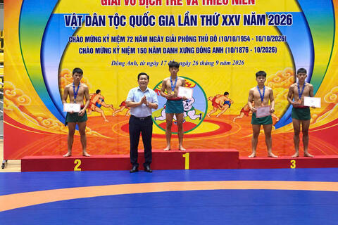 Lai Châu giành 07 huy chương tại Giải Vô địch trẻ và Thiếu niên Vật dân tộc quốc gia lần thứ XXV năm 2026